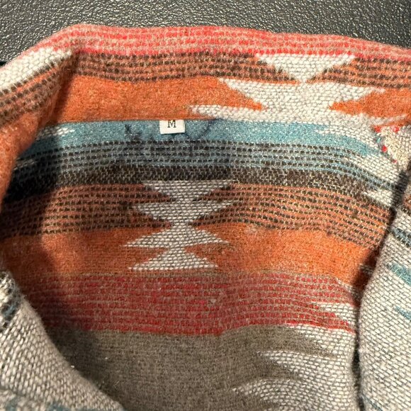 Southwestern Style Button-Up Jacket Shacket Oversized Women’s size Large - Picture 8 of 10